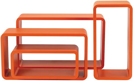 King Home m1106012/and Set of 4 Mirror Shelf, Rectangular, Orange, 50 x 16 x 30h 45 x 16 x 25H 40 x 16 x 20H 35 x 16 x 15H : Amazon.co.uk: Home & Kitchen Everyday Orange Rectangular Box Bag, Orange Rectangular Large Capacity Shoulder Bag, Rectangular Orange Shoulder Bag, Orange Rectangular Bags, Orange Rectangular Bag, Mirror With Shelf, Free Amazon Products, House Prices, Home Kitchens