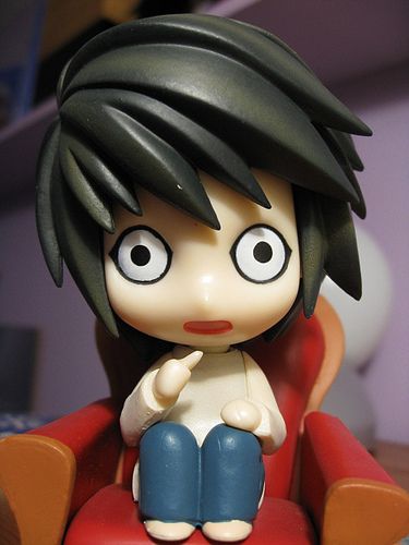 L Nendoroid, Deaf Note, L Icon, Nendoroid Anime, L Lawliet, Notes Art, Comic Style Art, He Makes Me Happy, Figure Poses