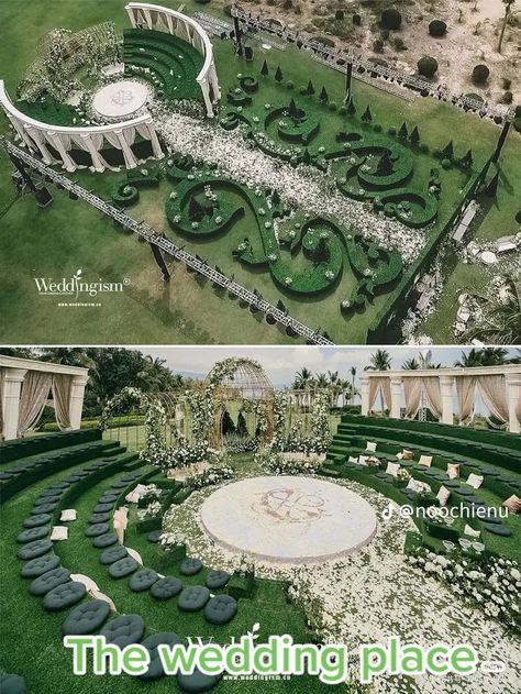 Neoclassical Wedding Decor, Royalty Wedding Theme, Amphitheater Wedding, بيوت ملكية, Dream Garden Wedding, Wedding Themes Outdoor, Outdoor Tent Wedding, Outdoor Wedding Ideas, Events Place