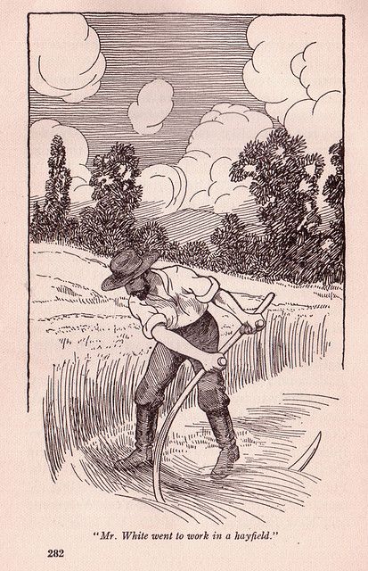 "Mr. White went to work in a hayfield." Farming image from "Pioneer Stories of the Second Advent Message," 1922. Linear Art, Cartoon Style Drawing, Garden Illustration, Sketching Techniques, Farm Art, Animated Drawings, Sketch Art, Nashville Tennessee, Art Drawings Simple