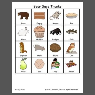 Bear Says Thanks Bear Gives Thanks Activities, Bear Says Thanks Activities Preschool, Bear Songs Preschool, Bear Says Thanks Activities, Preschool Bear Songs, Brown Bear Math Activities, Bear Says Thanks, Thanks Pictures, Craft Thanksgiving