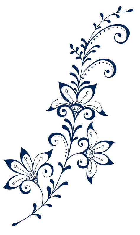 Floral Motif Design Drawings, Flower Motifs Design Floral, Batik Flower Pattern, Batik Design Flower Easy, Contoh Batik Simple, Hummingbird Flower Tattoos, Textile Pattern Design Fashion, Japanese Ornament, Flower Stencil Patterns