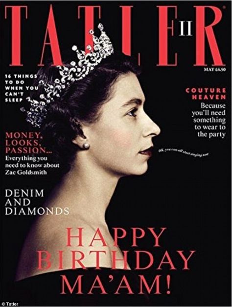 Birthday celebration: An old photo of Queen Elizabeth II appeared on the May 2016 issue in honor of her turning 90 years old Rainha Elizabeth Ii, Happy 90th Birthday, Denim And Diamonds, Elisabeth Ii, Queen Of England, Isabel Ii, Her Majesty The Queen, British Monarchy, Elizabeth I