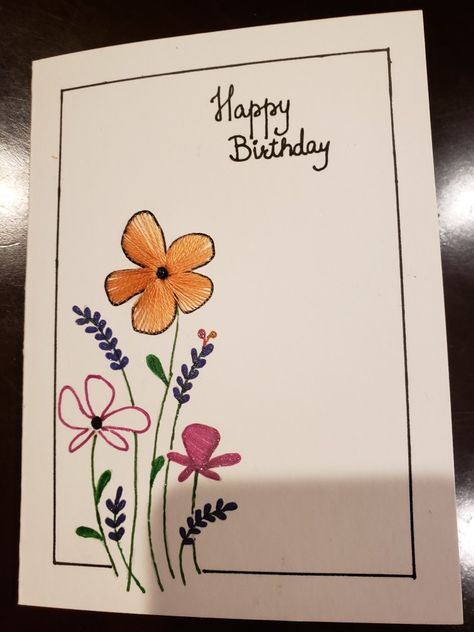 Happy Birthday Drawings, Paper Birthday Cards, Happy Birthday Cards Diy, Fun Zone, Watercolor Birthday Cards, Flower Birthday Cards, Birthday Card Drawing, 60th Birthday Cards, Homemade Birthday Cards