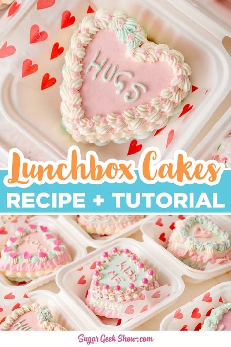 Diy Lunchbox Cake, How To Make A Lunch Box Cake, Bento Box Cake Recipe, Heart Lunchbox Cake, Bento Cake Recipe, Korean Lunchbox Cakes, Lunchbox Cake Ideas, Korean Lunch Box Cake, Lunch Box Cakes