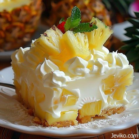 No Bake Pineapple Cream Dessert No Bake Pineapple Dessert, No Bake Pineapple Dream Dessert, Pineapple Cream Dessert, Husband Casserole, Hobo Casserole, Pineapple Cakes, Pineapple Dream, Lemon Treats, Craving Sweets