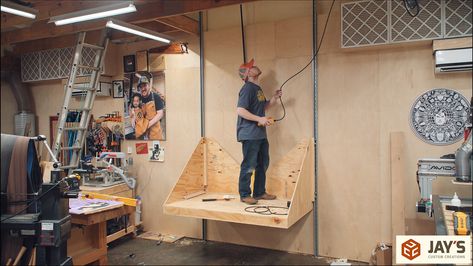 DIY Elevator | Jays Custom Creations Garage Attic Lift, Diy Elevator, Attic Lift, Garage Lift, Stair Lift, Building A Garage, Spray Foam Insulation, Diy Cans, Cabin Design