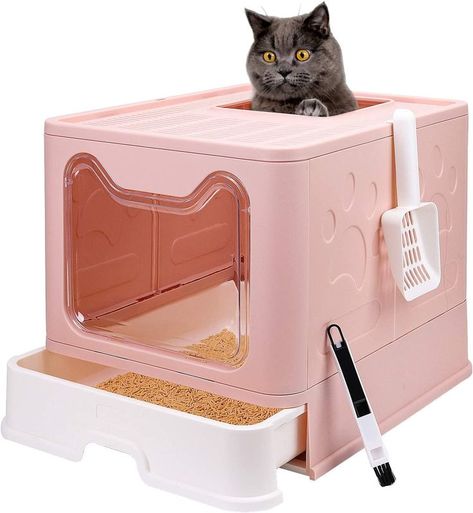 Just upgraded my litter box to this, and let me tell you it is a game changer! It's easier for me to scoop with the pull out tray, also it's easier on the eyes in my laundry room! Before I just had a cheap pan to keep my litter in, I love my new purchase! Click my affiliate link below to get yours! Top Entry Litter Box, Best Litter Box, Cat Litter Scoop, Litter Scoop, Litter Box Covers, Litter Box Furniture, Litter Box Enclosure, Cat Toilet, Cat Pee