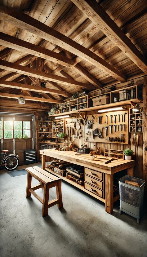 🚀 21 Stunning Garage Decor Ideas That Will Transform Your Space Into a Dream Haven! 🚗✨ Garage Decor Ideas, Rustic Workshop, Shop Remodel, Basement Workshop, Workshop Layout, Ultimate Garage, Small Barn, Woodworking Shop Layout, Modern Garage