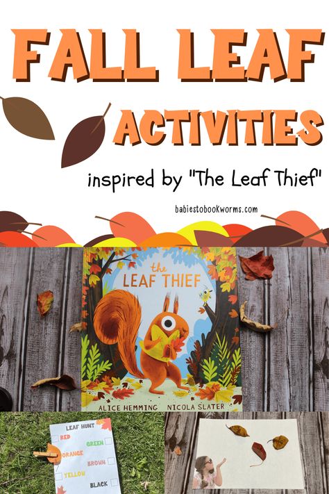 Preschool Fall Books And Activities, Fall Book With Activity, Leaf Books For Preschoolers, L Is For Leaf Preschool, Fall Theme Activities For Kids, Leaf Craft For Preschoolers, Fall Book And Craft, Leaf Thief Activity, Leaf Thief Craft