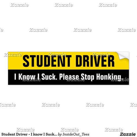 Student Driver Humor, Student Driver, Custom Bumper, Funny Bumper Stickers, Delivery Driver, Mandala Coloring Books, Please Stop, Car Decals Vinyl, Future Car