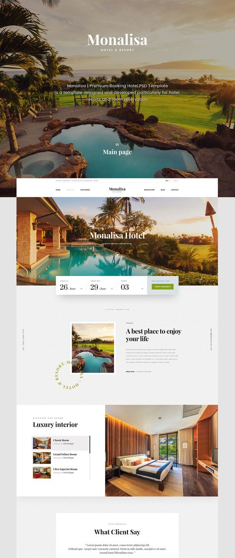 Hotel Website Design, Hotel Booking Website, Travel Website Design, Webdesign Inspiration, Hotel Website, Homepage Design, Web Ui Design, Hotel Booking, Webpage Design