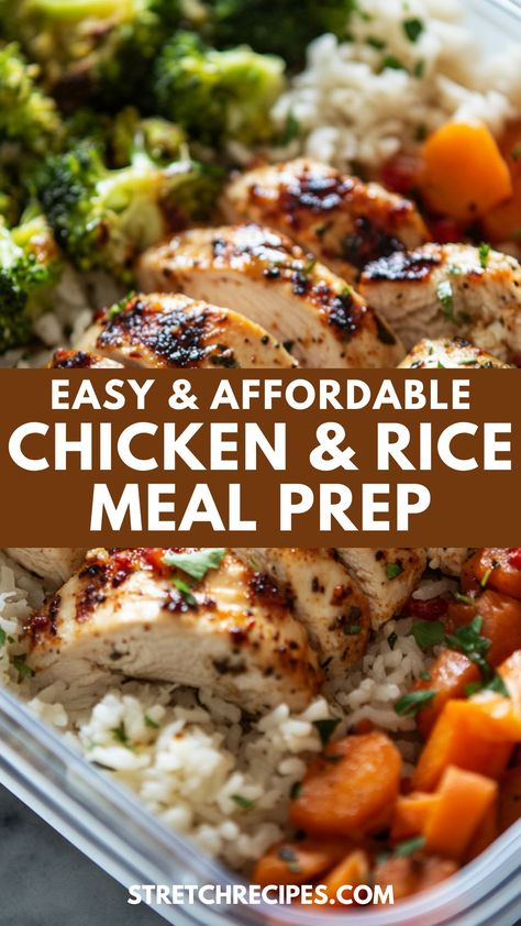 Looking for a simple and budget-friendly chicken and rice meal prep? This easy recipe uses basmati rice for that perfect, fluffy texture, paired with tender chicken to keep you satisfied all week long. It's the perfect solution for anyone wanting to eat healthy without breaking the bank. Save this now and click through for more tips! Chicken And Rice Food Prep, Rice And Protein Recipes, Easy Lunch Ideas With Rice, Chicken And Rice Recipes Meal Prep, Jasmine Rice Recipes Meals, Lunches With Rice, Rice Meal Prep Ideas, Meal Prep With Rice, Meal Prep Chicken And Rice