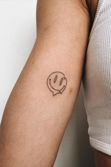 Smiley Face Tattoos, Paramore Tattoo, Smiley Face Tattoo, Toe Tattoos, Sunshine Tattoo, Single Needle Tattoo, Palm Tattoos, Red Ink Tattoos, 3d Tattoos