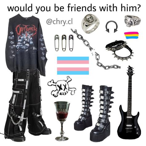 Trans Pride Aesthetic, Transfemme Fashion, Scene Outfit Ideas, Trans Outfits, Ftm Fashion, Lgbtq Outfit, Trans Outfit, Queer Punk, Emo Outfit Ideas