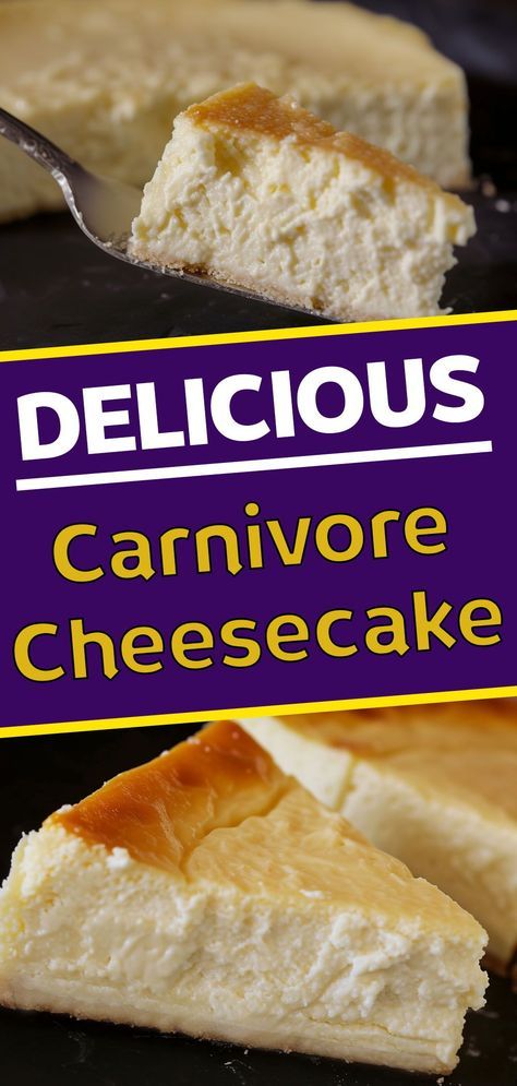 Looking for a carnivore-friendly dessert? This cheesecake is for you! Made with simple ingredients, and so tasty! Carnivore Cheesecake, Caveman Diet Food List, Cheesecake Delight, Caveman Diet Recipes, Carnivore Keto, Diet Desserts Recipes, Cheesecake Easy, Zero Carb Foods, Keto Carnivore