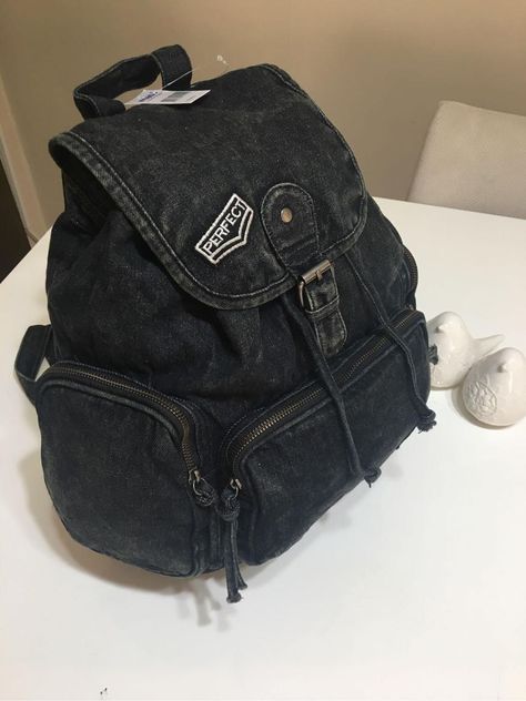 Grunge Bookbag, Y2k Bookbag, 2000s Backpack, Grunge Backpack, Mochila Jeans, Origami Fashion, Black Keys, Tas Bahu, Dr Shoes