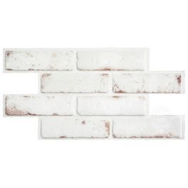 Kitchen Backsplash Peel And Stick, White Brick Tiles, Stick On Wall Tiles, Backsplash Tile Design, Self Adhesive Wall Tiles, Peel And Stick Backsplash, Smart Tiles, Brick Backsplash, Stick Backsplash