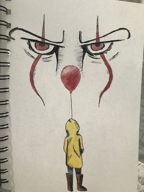 Pennywise Tattoo, Makeup Vampire, Spirt Halloween, Makeup Clown, Halloween Makeup Clown, Halloween Make-up Looks, Heart Wave, Scary Drawings, Ghost Drawing