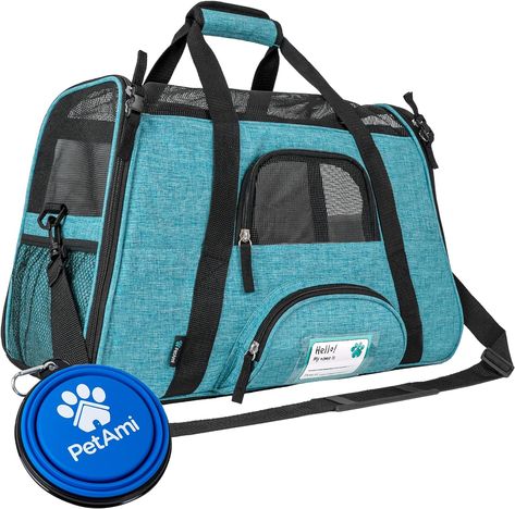 PetAmi Airline Approved Pet Carrier for Cat, Soft Sided Dog Carrier for Small Dog, Cat Travel Supplies Accessories Indoor Cat, Ventilated Pet Carrying Bag Medium Large Kitten Puppy, Large Heather Dog Carrying Bag, Silicone Dog Bowl, Airline Approved Pet Carrier, Pet Travel Carrier, Pet Travel Bag, Perfect Travel Bag, Newborn Kittens, Travel Supplies, Travel Carrier