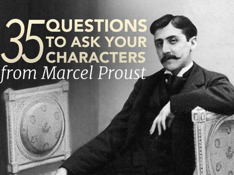 To get to know my characters better, I use a list of questions known as the Proust Questionnaire, made famous by French author, Marcel Proust. Character Questionnaire, Proust Questionnaire, Insightful Questions, Character Questions, Writers Notebook, Writing Short Stories, Writing Characters, Marcel Proust, Writers Write