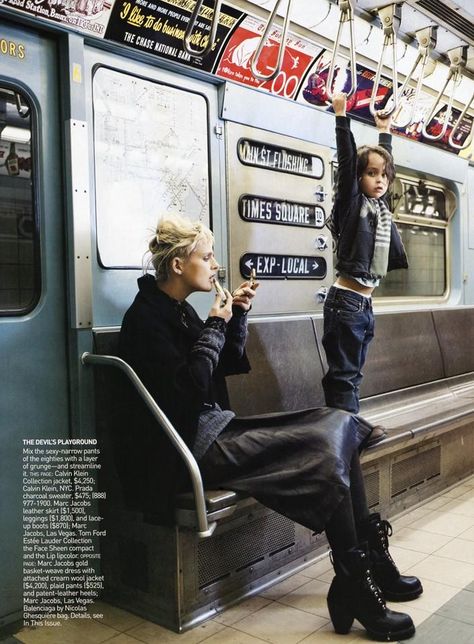 Lean Machine (American Vogue) Subway Car, Stella Tennant, Couple Activities, Patrick Demarchelier, Serge Gainsbourg, Subway Train, U Bahn, Nyc Subway, Calvin Klein Collection