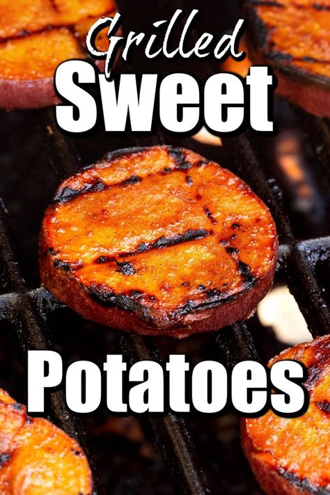 Sweet Potato Grill Recipes, Potato Medallions, Grilled Potato Recipes, Sweet Potato Bbq, Sweet Potato Sides, Grilled Carrots, Grilled Sweet Potatoes, Sweet Potato Cinnamon, Sweet Potato Slices