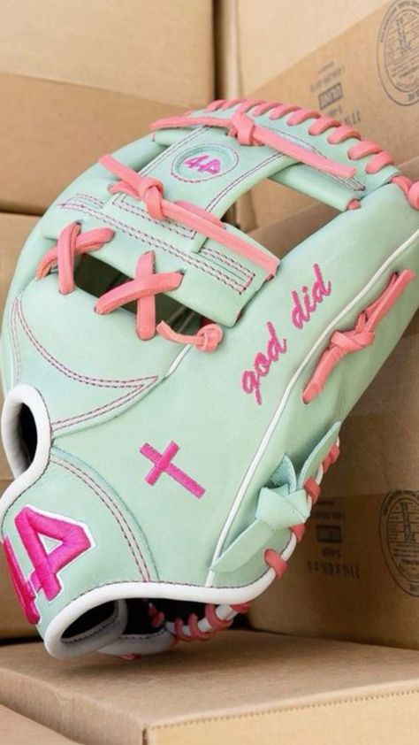 44 Glove Ideas, Walk Up Songs Softball, Custom Softball Gloves, Cute Softball Quotes, Fastpitch Softball Drills, Eye Black Softball, Softball Aesthetic, Softball Things, Softball Accessories