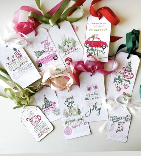 Gift Tags Diy, Heidi Swapp, Scrapbooking Stamps, Christmas Inspo, Holiday Gift Tags, December Daily, Christmas Holiday Cards, Christmas Tags, Christmas Crafts Decorations