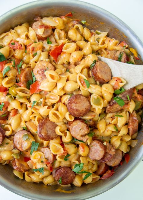 Recipes With Smoked Turkey Sausage, Smoked Turkey Sausage Pasta, Kabasa Sausage Pasta, Earl Campbell Hot Links Recipes, Turkey Kabasa Recipes, Kabasa Sausage, Kabasa Sausage Recipes, Sausage Pasta Salad, Sausage Salad Recipe