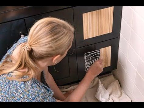 DIY Reeded or Fluted Molding Bath Vanity Makeover - YouTube Diy Reeded Cabinet, Diy Fluted Vanity, Adding Trim To Bathroom Vanity, Diy Fluted Cabinet Doors, Reeded Vanity, Fluted Vanity, Diy Bathroom Vanity Makeover, Wood Bathroom Cabinets, Vanity Makeover