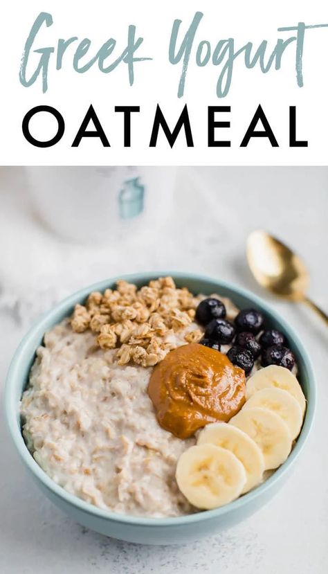 Greek Yogurt Oatmeal, Yogurt Oatmeal, Oatmeal Healthy, Creamy Oatmeal, Bowl Of Oatmeal, Healthy Oatmeal Recipes, Protein Oatmeal, Greek Yogurt Recipes, Healthy Food Facts