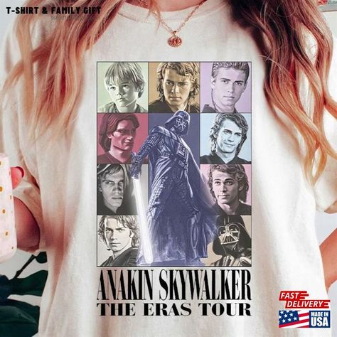 Anakin Skywalker Eras Tour Shirt Star Wars Fan Gift Merch Unisex T-Shirt Check more at https://tshirtfamilygift.com/product/anakin-skywalker-eras-tour-shirt-star-wars-fan-gift-merch-unisex-t-shirt/ Star Wars Shirt Ideas, Star Wars Anakin Skywalker, Star Wars Merch, Funny Laptop Stickers, Eras Tour Shirt, Star Wars Shirt, Star Wars Fashion, Star Wars Anakin, Star Wars T Shirt