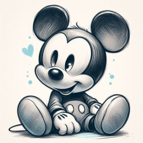 Drawing Ideas Easy Cartoon Characters, Raw Sketches, Disney Characters Tattoos, Easy Cartoon Characters, Mickey Drawing, Disney Bathroom, Minnie Mouse Drawing, Baby Disney Characters, Baby Cartoon Drawing