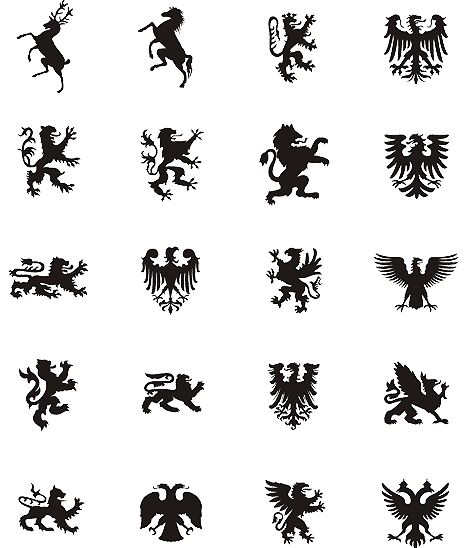 heraldic animals Family Crest Symbols, Heraldic Symbols, Heraldry Design, Tato Henna, Graphic Design Images, Texture Graphic Design, Crest Logo, Graphic Poster Art, Coat Of Arm