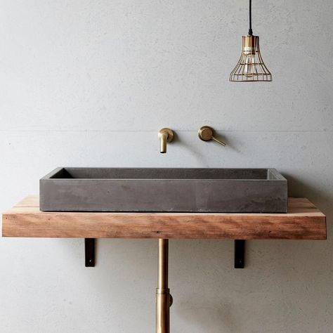 Concrete Bathroom Sink, Industrial Style Bathroom, Concrete Bathroom, Concrete Sink, Concrete Basin, Toilet Room, Small Toilet, Hotel Project, Bathroom Reno