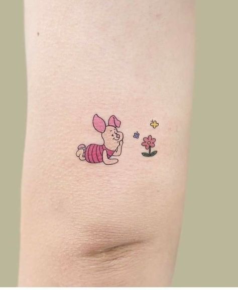 Piglet And Pooh Tattoo, Winnie The Pooh Piglet Tattoo, Piglet Tattoo Ideas, Winnie The Pooh And Piglet Tattoo, Slay Tattoo, Winnie The Pooh Tattoo Ideas, Pig Tattoos, Piglet Tattoo, Tiny Disney Tattoo