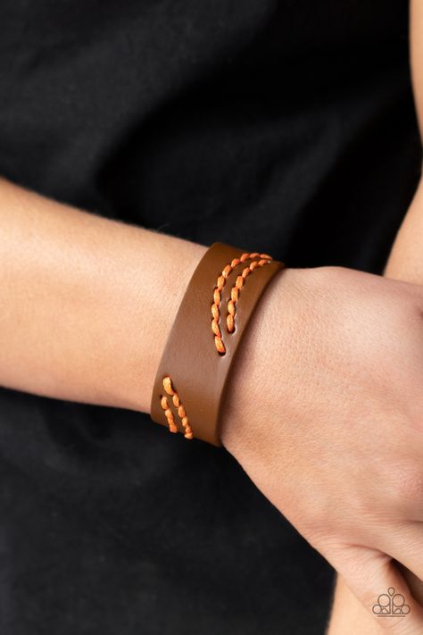 Paparazzi Accessories Crea Cuir, Paparazzi Jewelry Images, Live Text, Paparazzi Accessories Jewelry, Diy Leather Bracelet, Orange Bracelet, Wrap Bracelets, Paparazzi Accessories, Leather Projects