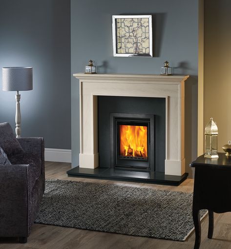 Inset Woodburner, Inset Wood Burning Stove, Inset Fireplace Ideas, Inset Log Burners, Wood Burning Stove Insert, Insert Stove, Edwardian Fireplace, Wood Burner Fireplace, Wood Burning Fireplace Inserts