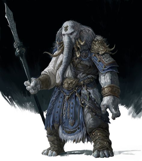 ArtStation - White elephant Pathfinder Character, Humanoid Creatures, Fantasy Races, Dungeons And Dragons Characters, Dnd Art, D&d Dungeons And Dragons, Creature Concept Art, Arte Fantasy, Creature Concept