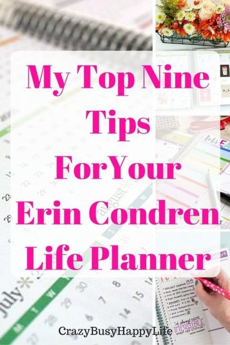 My top nine tips for your Erin Condren life planner. This is a great way to get more out of your daily planner. Click through to read more or pin now and read later. Planner Tips, Planner Obsessed, Planner Inspiration, Planner Layout, Project Planner, Planner Erin Condren, Erin Condren Life Planner, Diy Planner, Fitness Planner