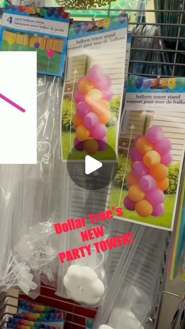 Shannon/Organizing Expert on Instagram: "Have you seen this new balloon party tower  at #dollar tree?" Diy Balloon Column Stand Dollar Tree, How To Make Balloon Stand Diy, Easy Balloon Tower Diy, Dollar Store Balloon Arch, Easy Balloon Table Centerpieces, Balloon Tower Diy How To Make, Dollar Tree Balloon Stand, Dollar Tree Balloon Decor, Dollar Tree Balloon Arch