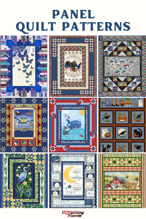 Baby Quilt Panels, Japanese Quilt Patterns, Strip Quilt Patterns, Panel Quilt Patterns, Fabric Panel Quilts, Quilting Designs Patterns, Japanese Quilts, Patriotic Quilts, Beginner Quilt Patterns