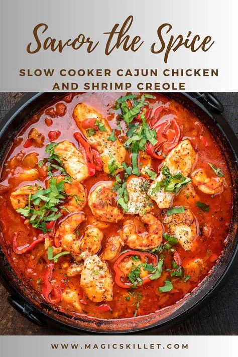 Crock Pot Cajun Recipes, Cajun Crockpot Recipes, Crockpot Shrimp Recipes, Shrimp Slow Cooker, Cajun Chicken And Shrimp, Crockpot Cajun, Slow Cooker Cajun, Creole Chicken, 5 Course Meal