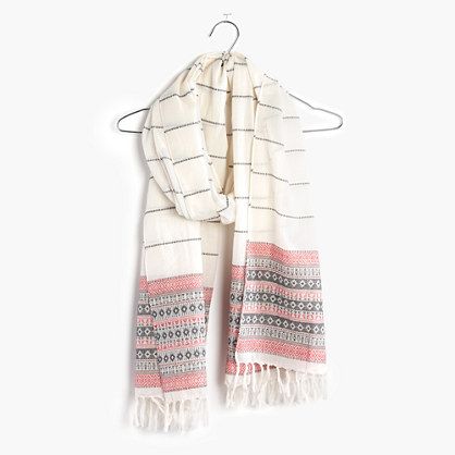 Madewell+-+Stripeweave+Jacquard+Scarf Cotton Scarf Pattern, Gharara Designs, Head Scarf Tying, Silk Stoles, Fabric Photography, Woven Scarf, Simple Kurta Designs, Womens Trendy Dresses, Embroidered Lace Fabric