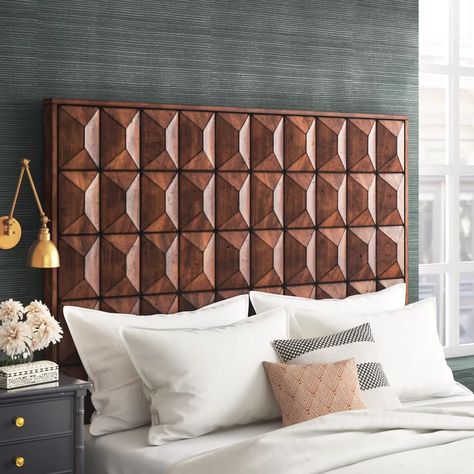 Mercury Row Mccaskill Panel Headboard & Reviews | Wayfair Oversized Wooden Headboard, Green Carpet Bedroom, Geometric Wood Headboard, Hand Made Headboard Wood, Hand Made Wood Headboard, Driftwood Headboard, Hotel Headboard, Midcenutry Modern Platform Bed Eithiut Hesdboard, Wingback Headboard