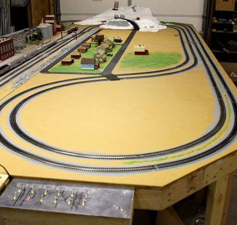 HO Scale Model Train Layouts | The above is the control/operating position week of March 3, 2011 ... Ho Train Layouts, Model Train Table, Ho Scale Train Layout, Model Training, Ho Model Trains, Model Railway Track Plans, Hobby Trains, Train Table, Ho Scale Trains