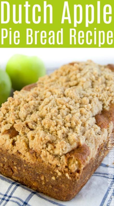 Dutch Apple Pie Bread Pie, Apple Pie Dutch, Bread Apple Pie, Pie Fries, Apple Bread Pudding Recipe, Starbucks Banana, Fair Recipes, Tea Breads, Bread Desserts