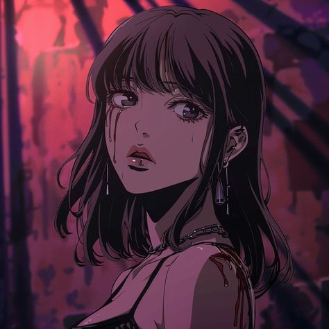 not everyone you love will love you back... #aiart #ai #generativeart #generativeai #midjourney #art #digitalart Anime Female Profile, Goth Female, Ig Pfp, Inner Darkness, Wallpaper Tumblr Lockscreen, Girl Pfps, Anime Goth, Oc Inspiration, Female Profile