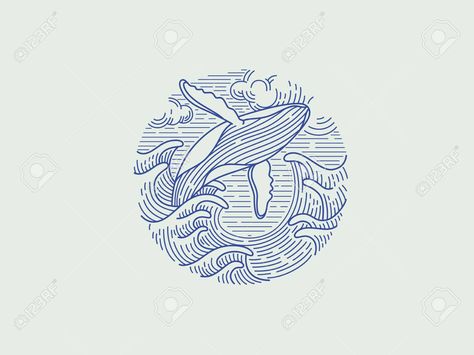 Whale Breaching Tattoo, Whale Vector, Ocean Logo, Whale Graphic, Whale Drawing, Whale Illustration, Whale Tattoos, Whale Logo, Whale Art